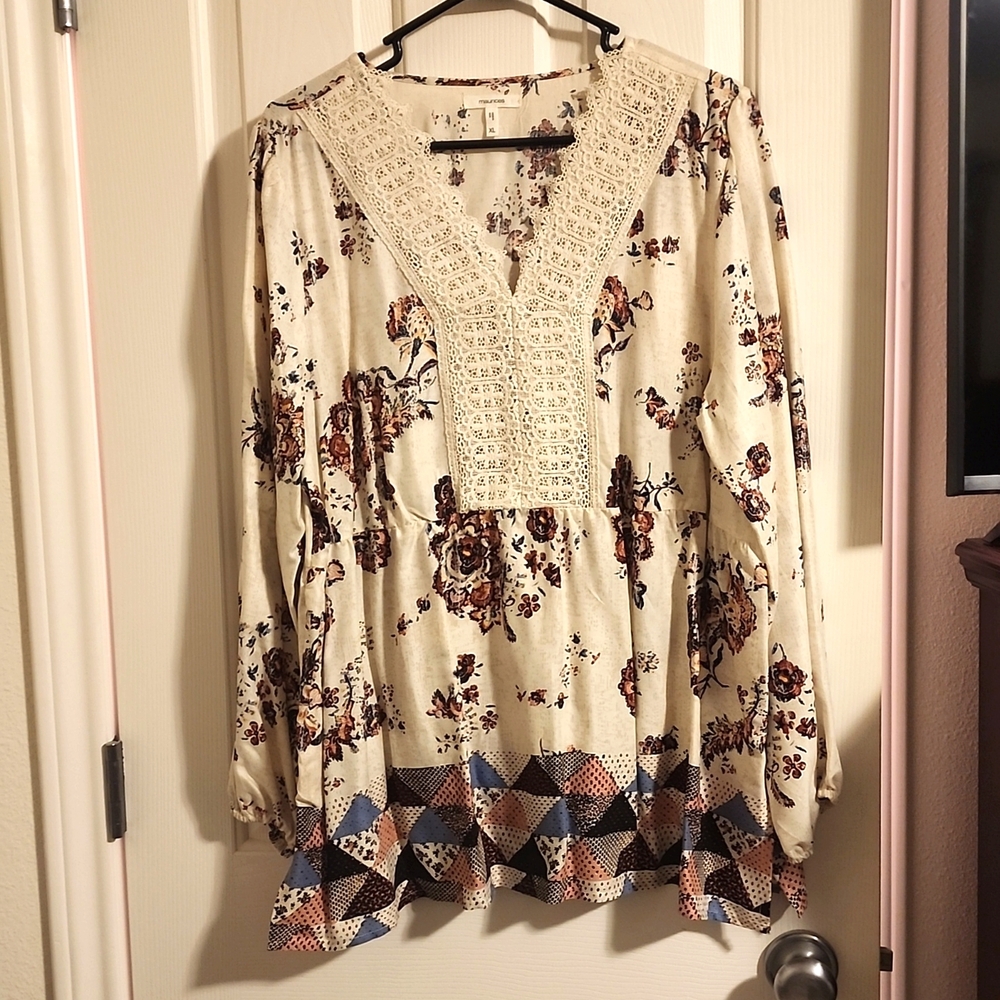 XL Maurices Boho Peasant Blouse